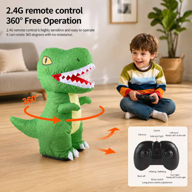 Inflatable Tyrannosaurus Rex – Activo y educativo – Dinosaurio inflable con control remoto