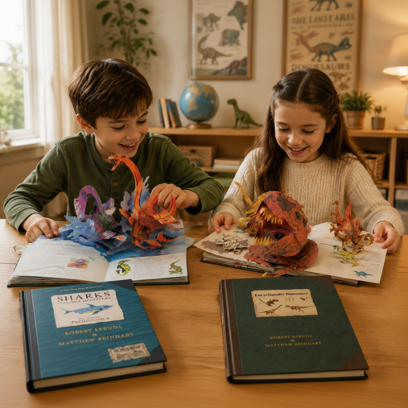 JurassicKids – Emocionante y educativo: libro pop-up «Enciclopedia de dinosaurios en 3D»