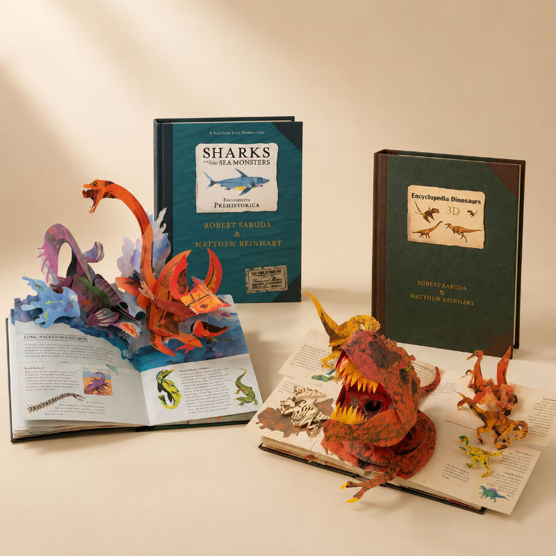 JurassicKids – Emocionante y educativo: libro pop-up «Enciclopedia de dinosaurios en 3D»