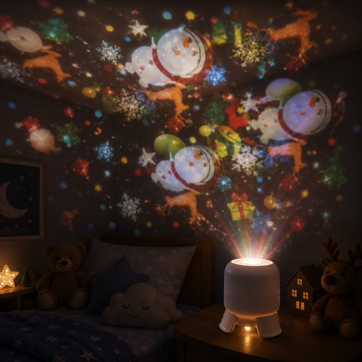SeaDream – Divertido y educativo – Lámpara de noche LED giratoria de 360°