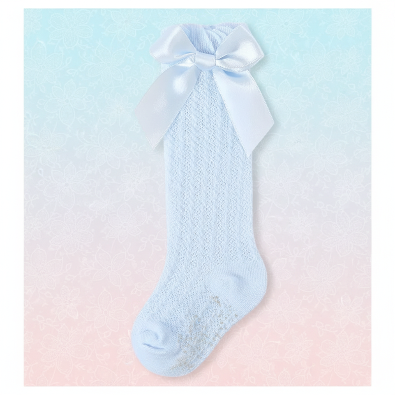 LittleCharm – Suaves y elegantes: calcetines hasta la rodilla para niñas con lazo