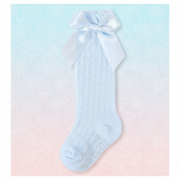 Thumbnail for LittleCharm – Suaves y elegantes: calcetines hasta la rodilla para niñas con lazo