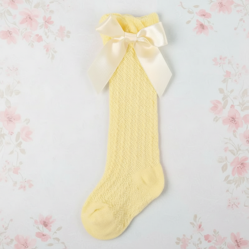 LittleCharm – Suaves y elegantes: calcetines hasta la rodilla para niñas con lazo