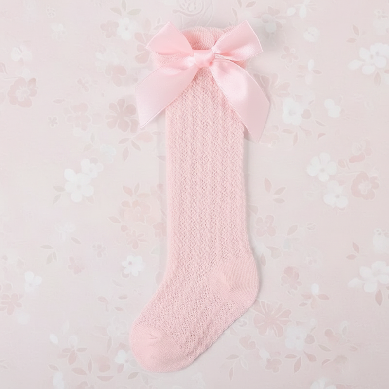 LittleCharm – Suaves y elegantes: calcetines hasta la rodilla para niñas con lazo