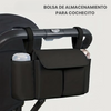 ToddlerOrganizer – Repelente al agua y espacioso: organizador para cochecitos con portabotellas