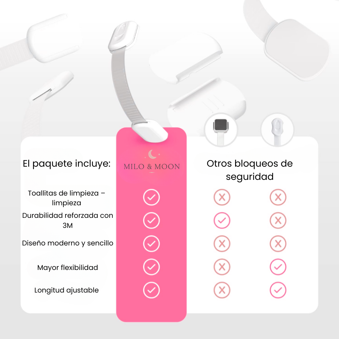 Milo & Moon – Seguridad invisible: cierres de seguridad para armarios y cajones (8 unidades)