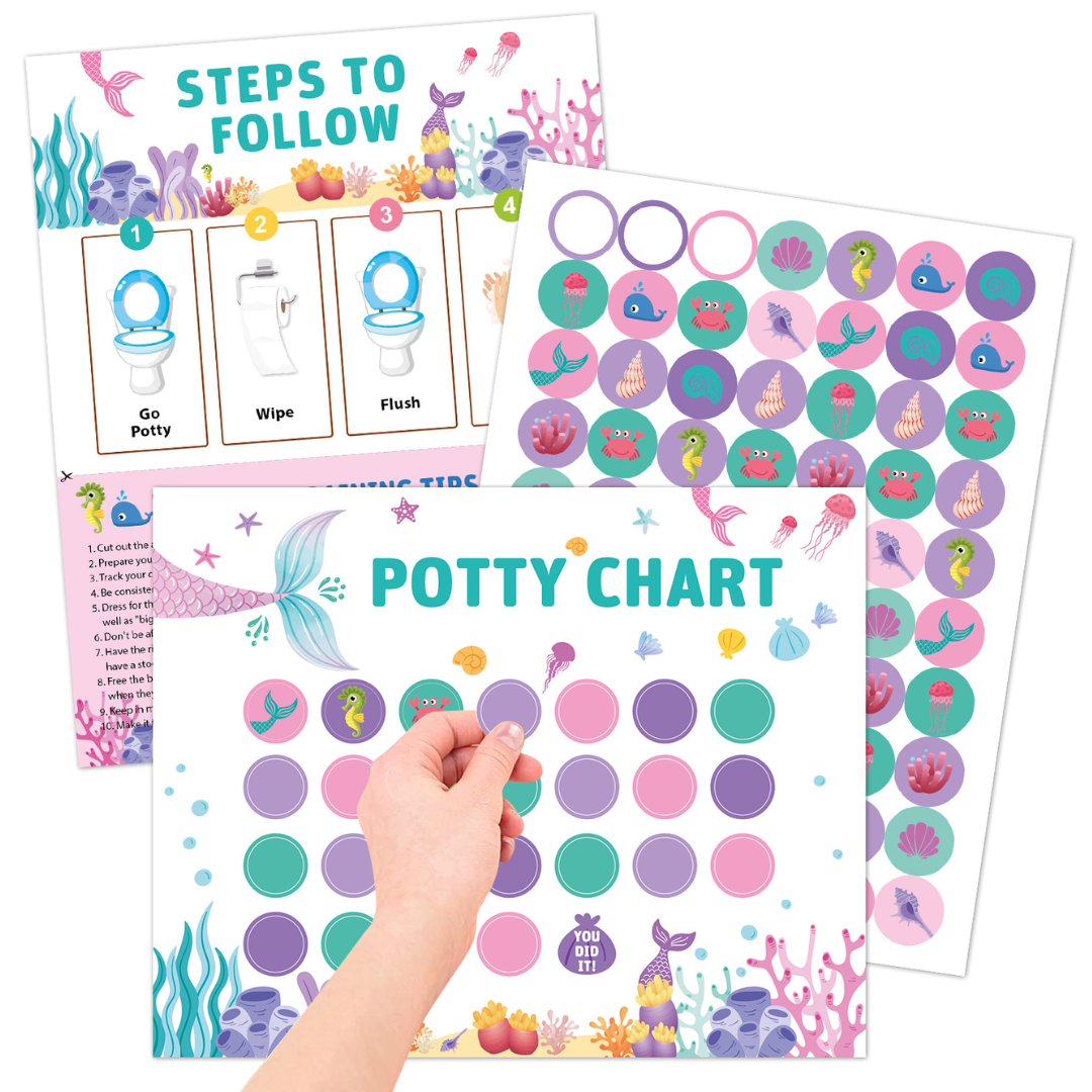 Potty Training – Juguetón y motivador - tarjeta de control de esfínteres con pegatinas