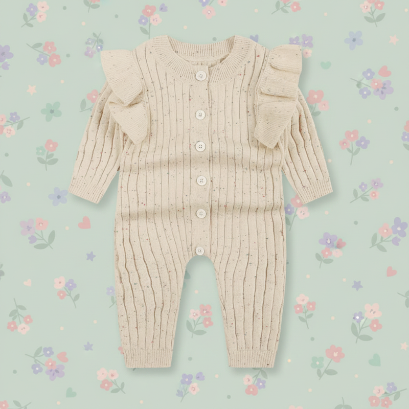 MiniAurora – Suave y elegante – Conjrito de punto para bebé con alas de ángel y diadema