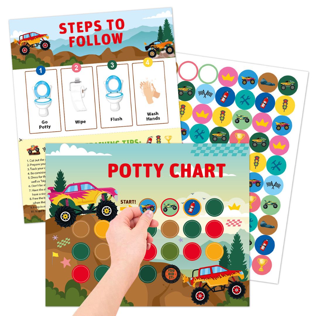 Potty Training – Juguetón y motivador - tarjeta de control de esfínteres con pegatinas