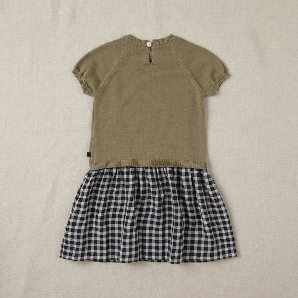 Plaid Patchwork Dress – Moderno y ligero: vestido a cuadros