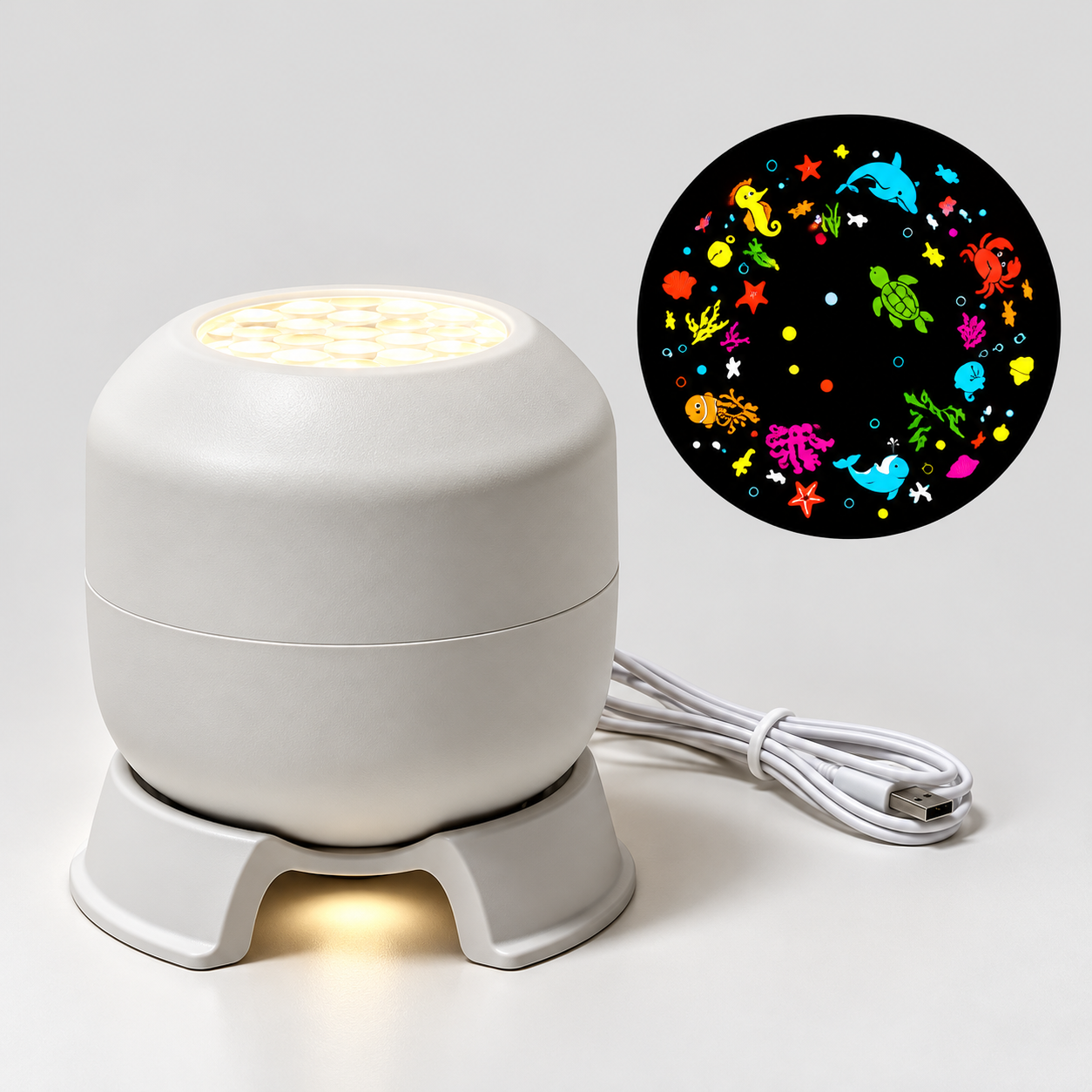 FrostyLight – Mágica y evocadora: lámpara giratoria para proyector (Navidad y Halloween)