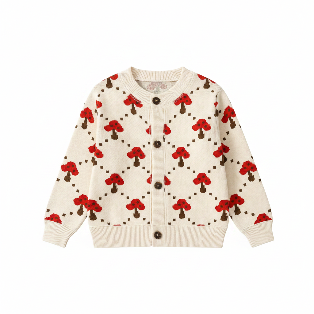 CozyCardi – Suave y cálido: chaleco de punto con bonitos estampados