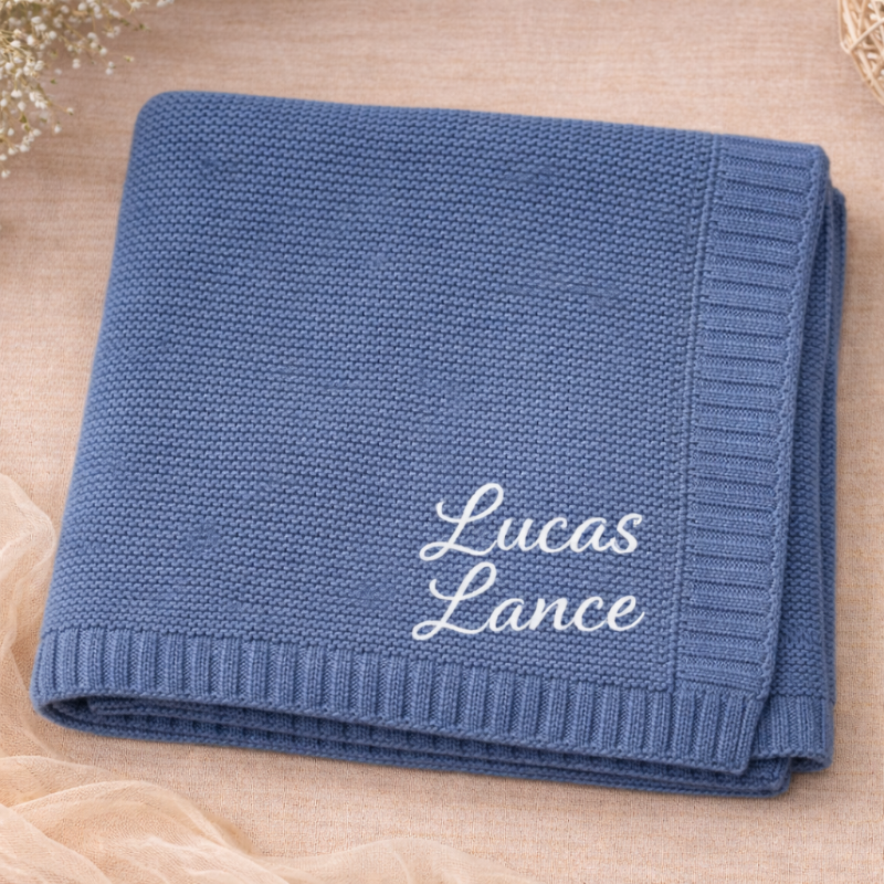 Personalized Baby Blanket – Suave y única: manta de algodón personalizada con bordado