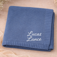 Thumbnail for Personalized Baby Blanket – Suave y única: manta de algodón personalizada con bordado