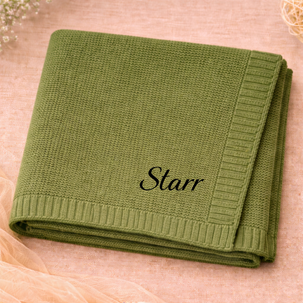 Personalized Baby Blanket – Suave y única: manta de algodón personalizada con bordado
