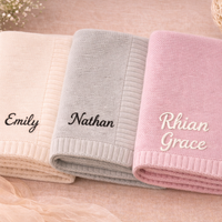 Thumbnail for Personalized Baby Blanket – Suave y única: manta de algodón personalizada con bordado