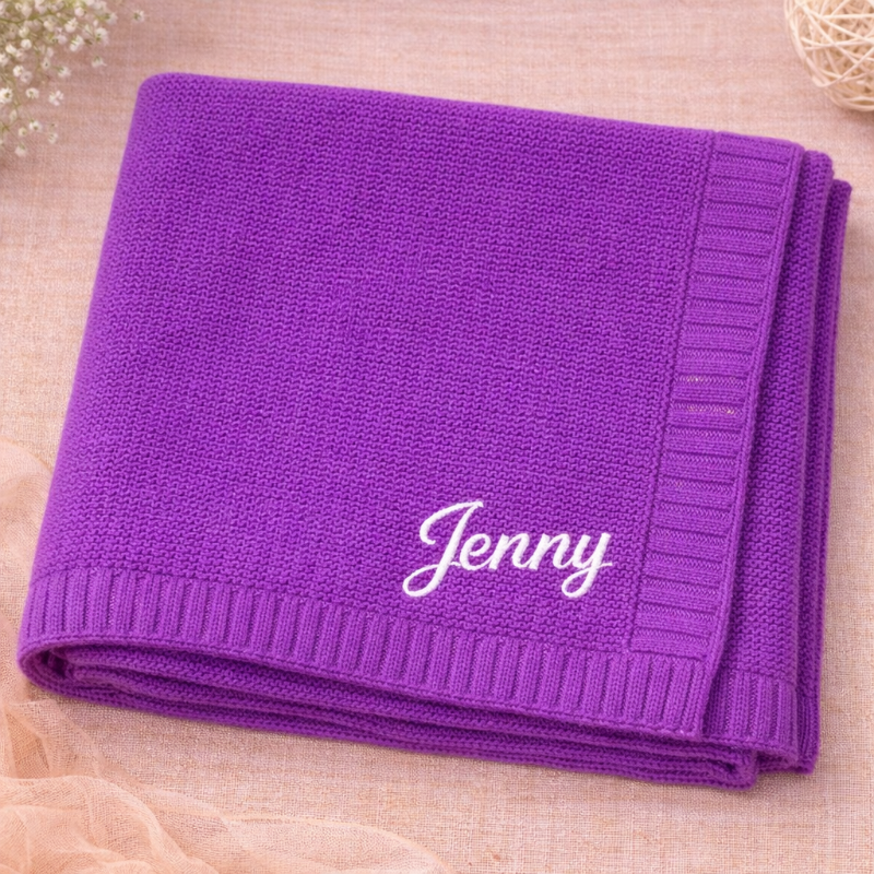 Personalized Baby Blanket – Suave y única: manta de algodón personalizada con bordado