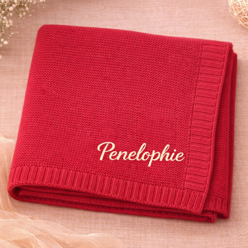 Personalized Baby Blanket – Suave y única: manta de algodón personalizada con bordado