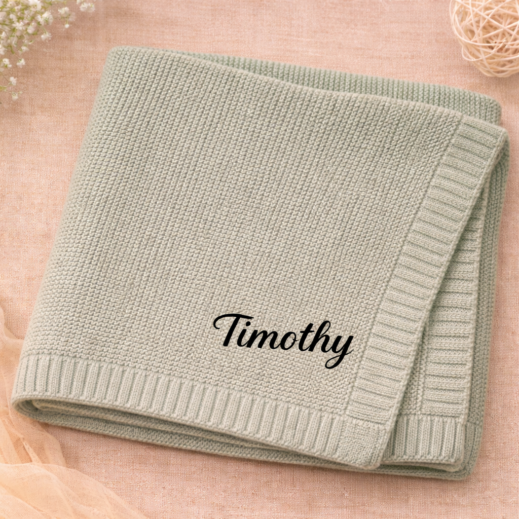 Personalized Baby Blanket – Suave y única: manta de algodón personalizada con bordado