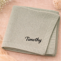 Thumbnail for Personalized Baby Blanket – Suave y única: manta de algodón personalizada con bordado