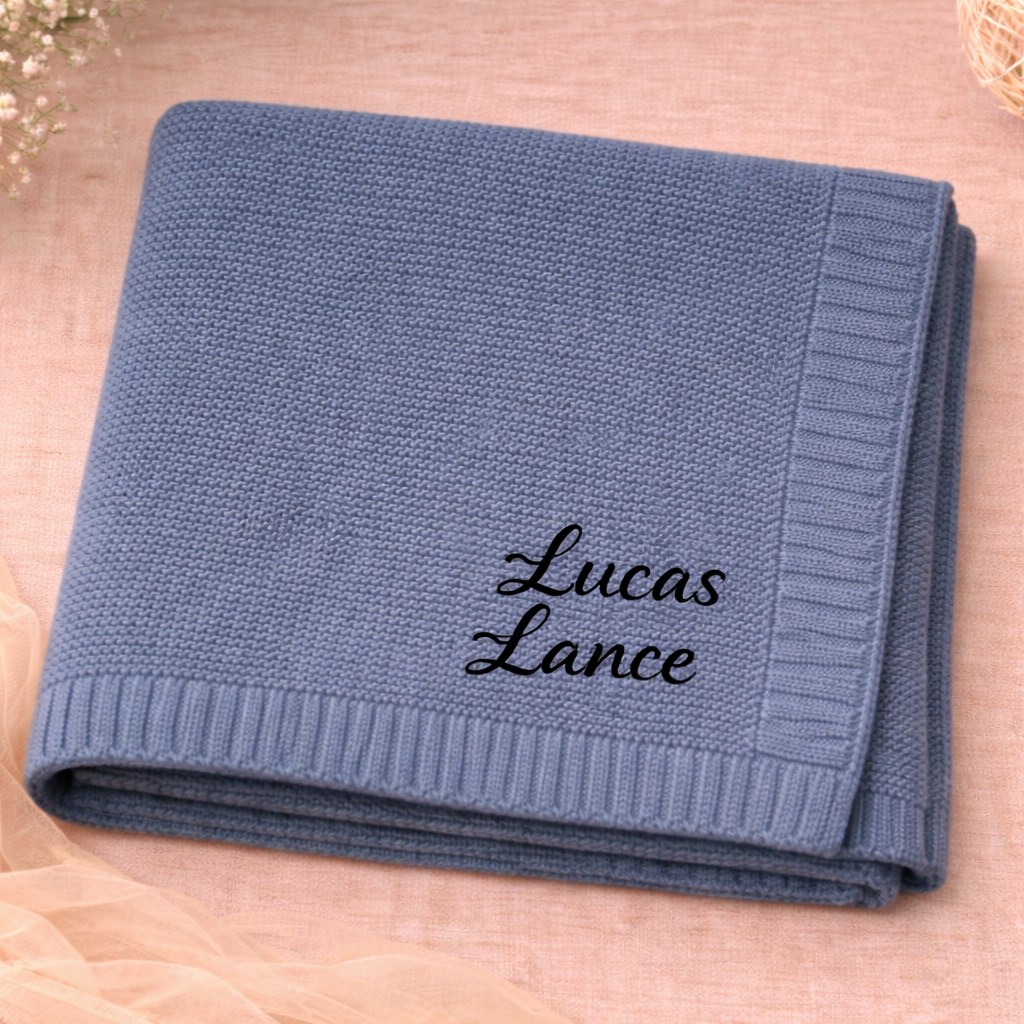 Personalized Baby Blanket – Suave y única: manta de algodón personalizada con bordado