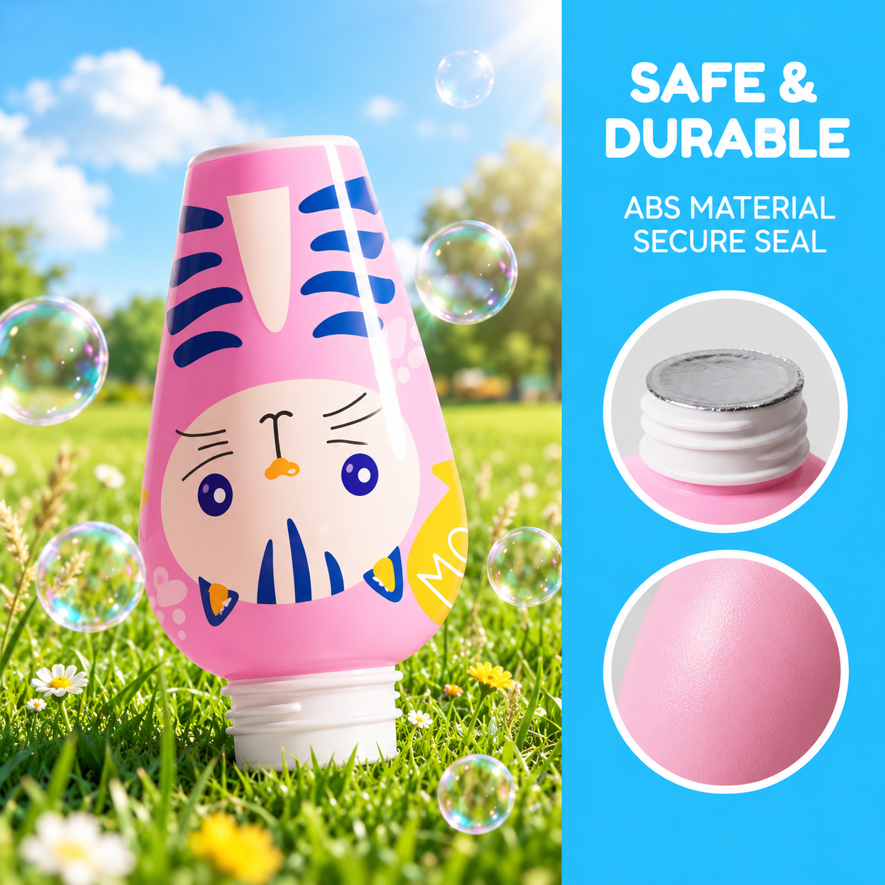 BubblePals – Alegre y divertido – Mini máquina de pompas antiderrame con diseño de animales