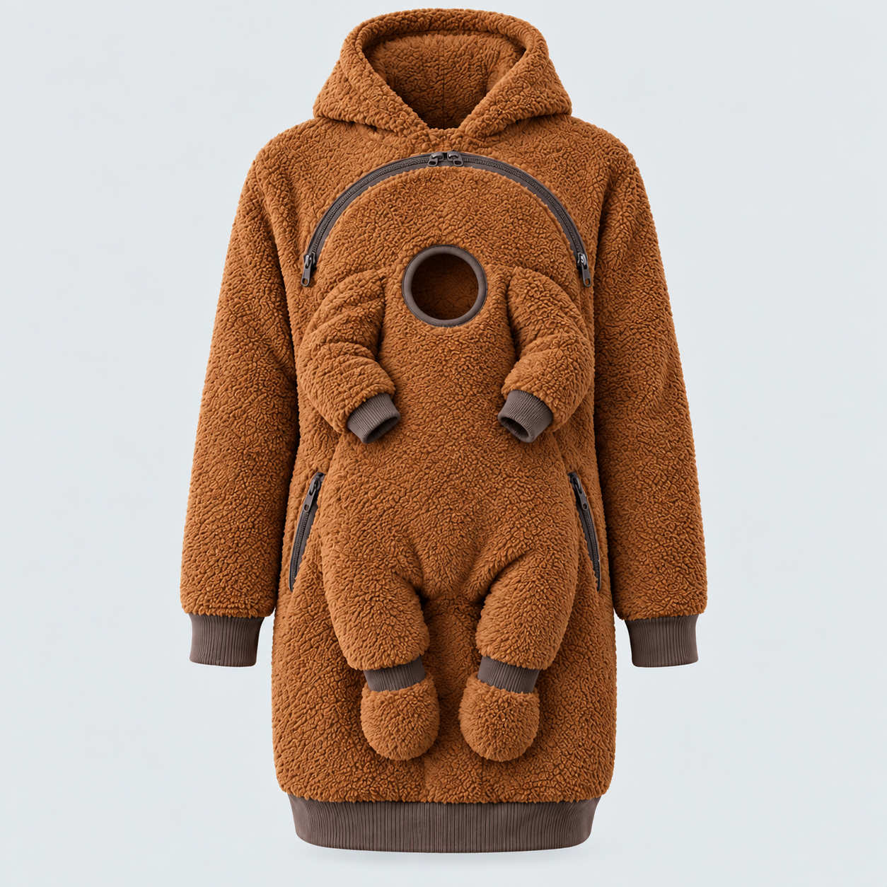 MamaHug – Cálido y práctico: sudadera con capucha 2 en 1 para mamá y bebé