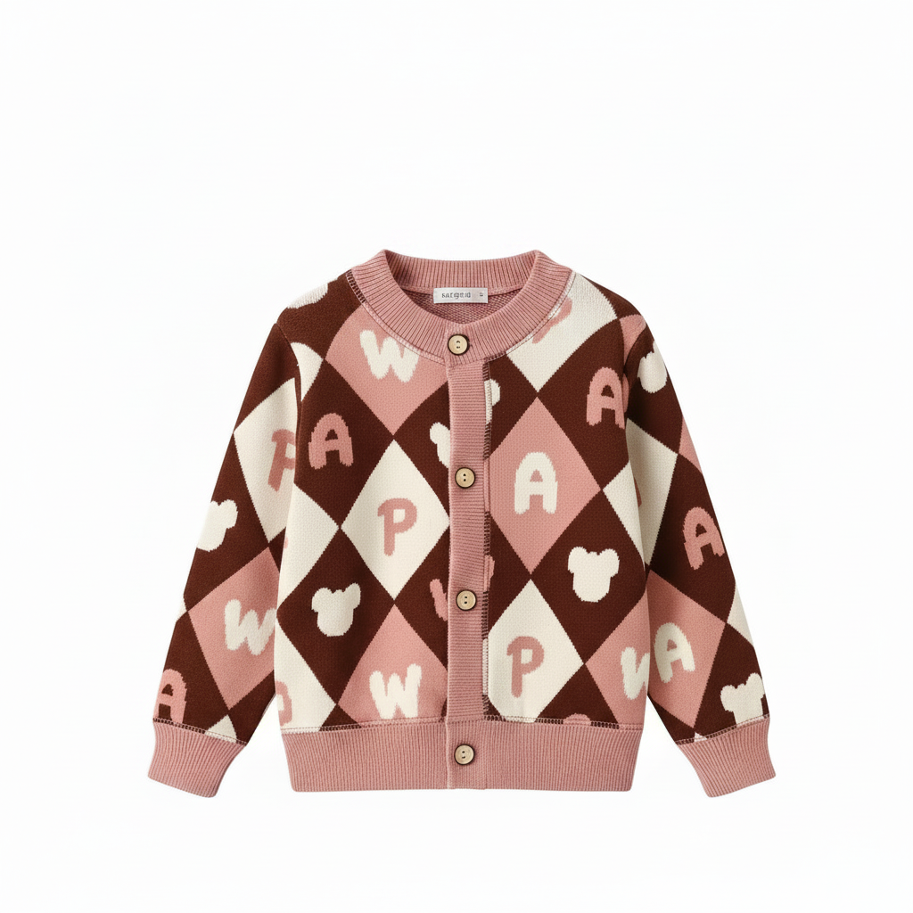 CozyCardi – Suave y cálido: chaleco de punto con bonitos estampados