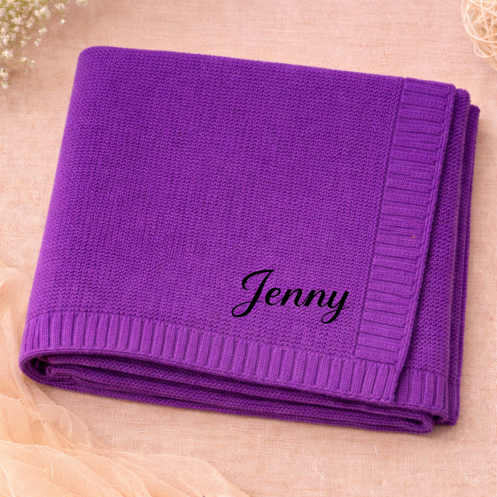 Personalized Baby Blanket – Suave y única: manta de algodón personalizada con bordado