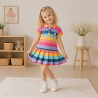 Thumbnail for RainbowBabe – Fresco y colorido – Vestido polo para niña