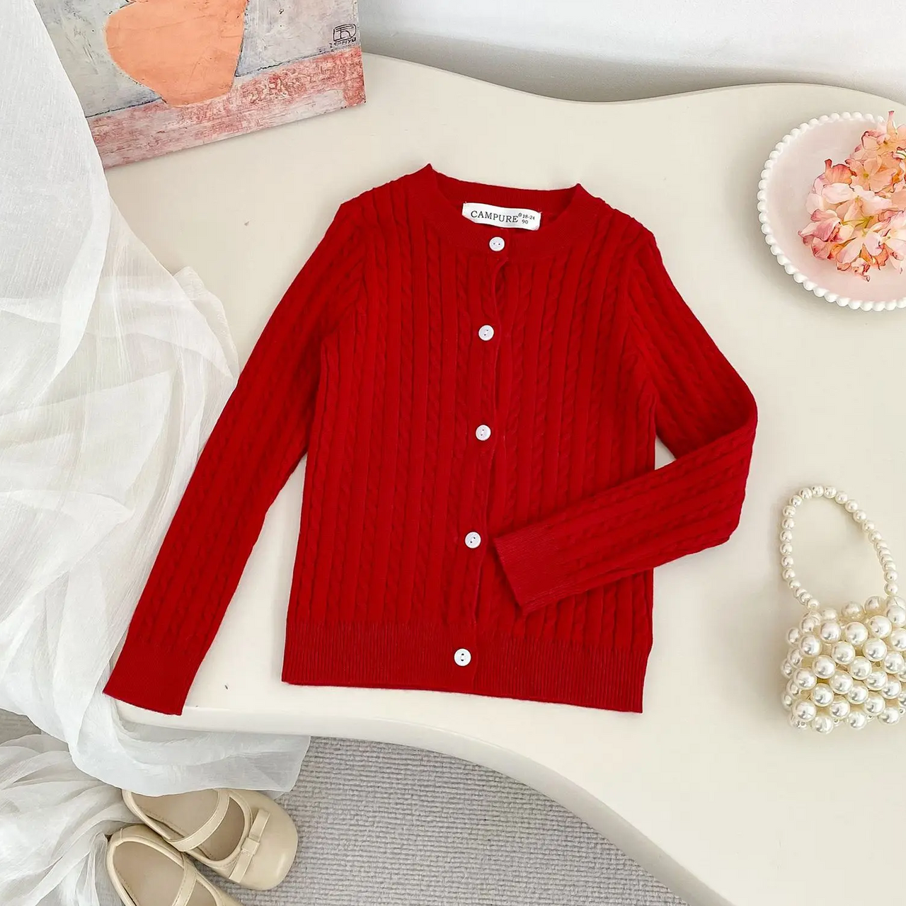 CozyBelle – Elegante y cálido: chaleco de punto con botones