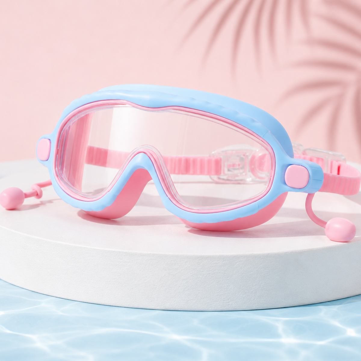 AquaVision – Protección ajustable contra la condensación y los rayos UV – Gafas de natación de silicona con tapones para los oídos