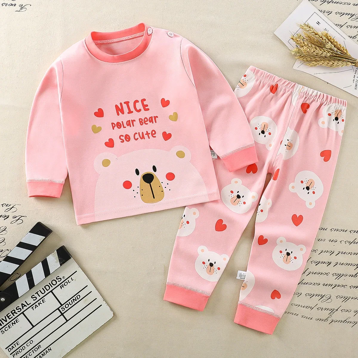 SleepBuddy – Suave y cómodo – Conjunto de pijama infantil de manga larga