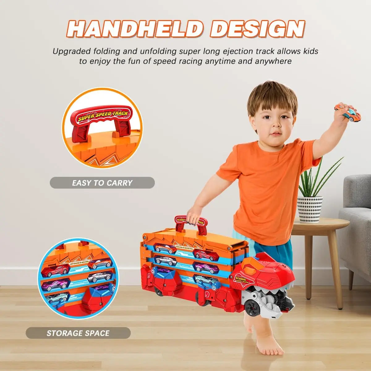 JurassicTruck™ – Resistente y divertido: carrito plegable para transportar dinosaurios