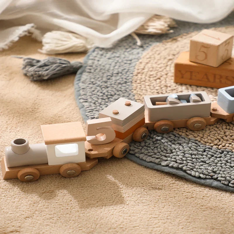 HappyTrain – Montessori & Fun – Set de trenes de madera