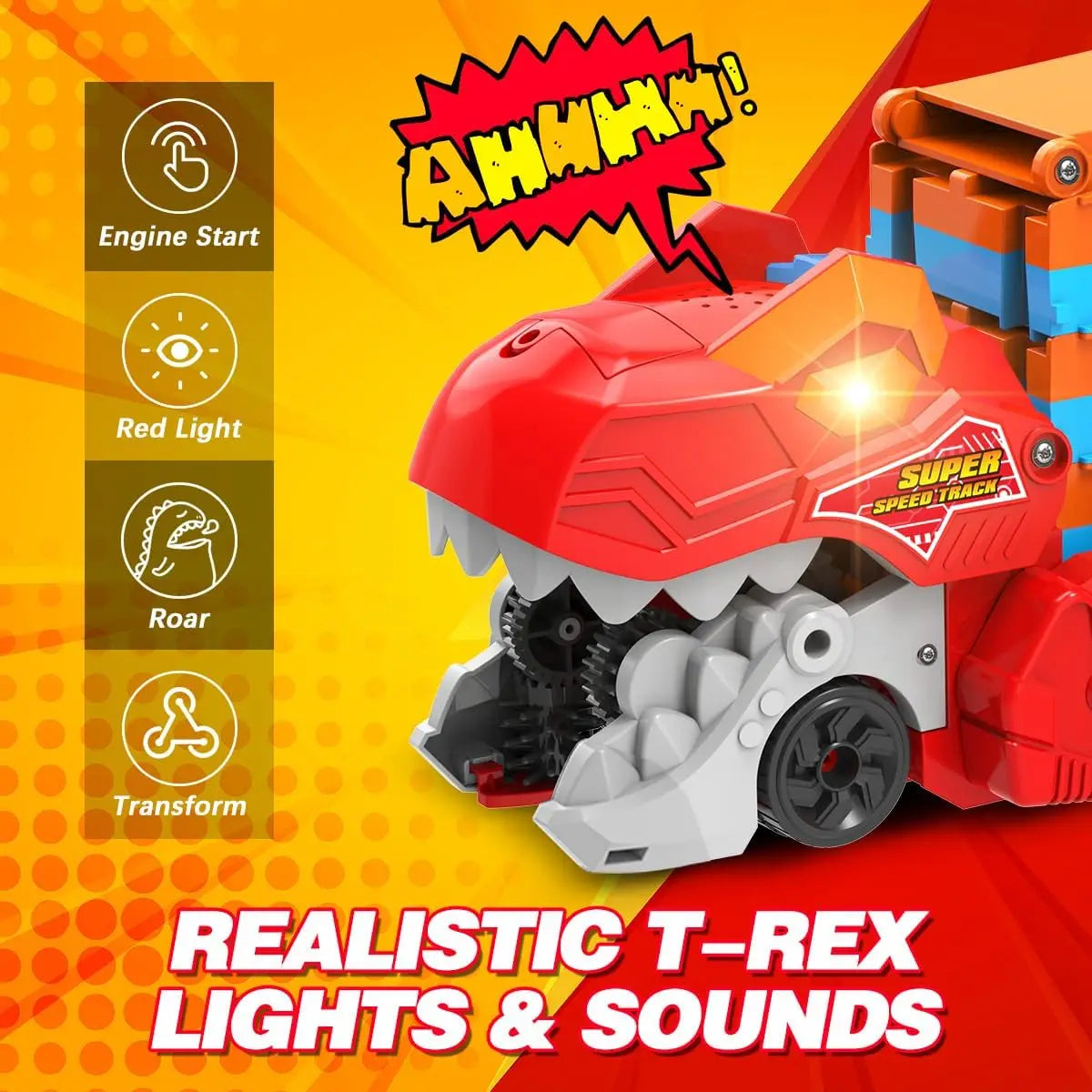 JurassicTruck™ – Resistente y divertido: carrito plegable para transportar dinosaurios