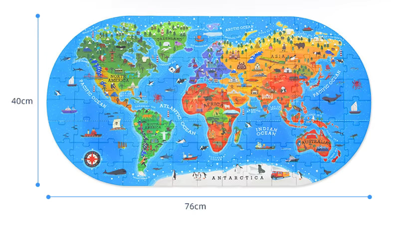 GeoMap – Educativo y divertido: rompecabezas de suelo con mapa del mundo