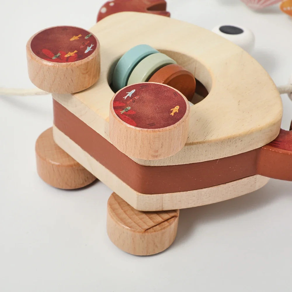 Crab Pull Toy™ – Jugar y aprender – Cangrejo Houten