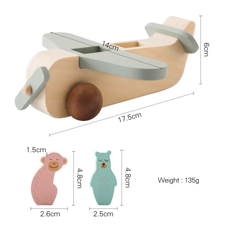 Woods™ - Fomenta la creatividad y las habilidades motoras - Juguete de madera Montessori Avión