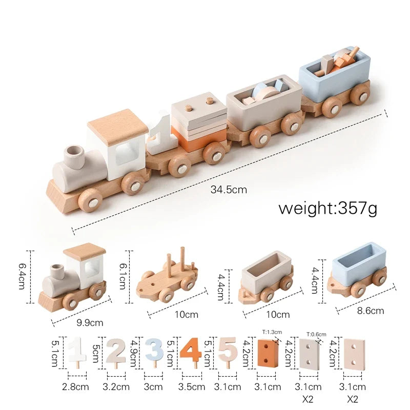 HappyTrain – Montessori & Fun – Set de trenes de madera