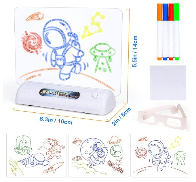 Magic Drawing Board™ - Arte resplandeciente - Tablero de dibujo 3D iluminado