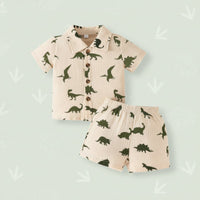 Thumbnail for Dinosaur & Car Print Outfit – Atrevido y divertido – Conjunto de ropa de verano
