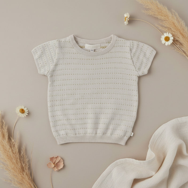 Bella Knit Top & Skirt – Ligero y fresco: conjunto de verano de punto para niños