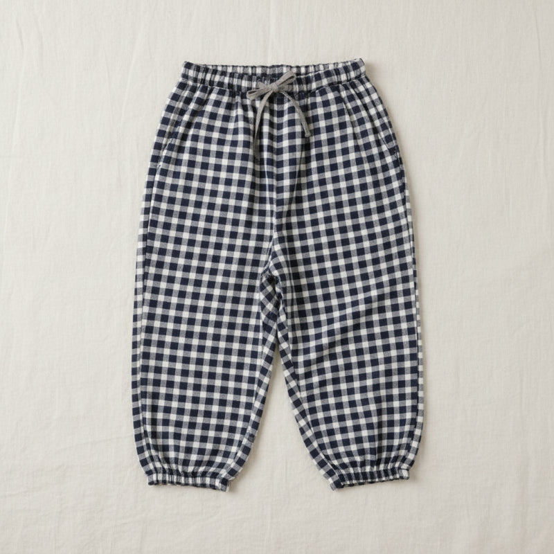 Plaid Cotton Pants – Ligeros y transpirables: pantalones informales de estilo globo/harem