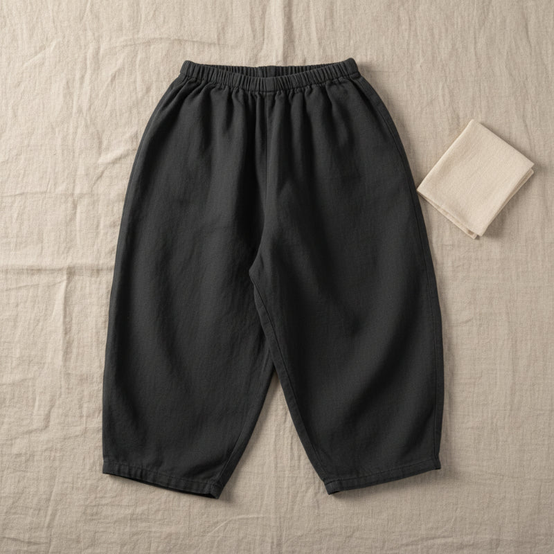 Plaid Cotton Pants – Ligeros y transpirables: pantalones informales de estilo globo/harem