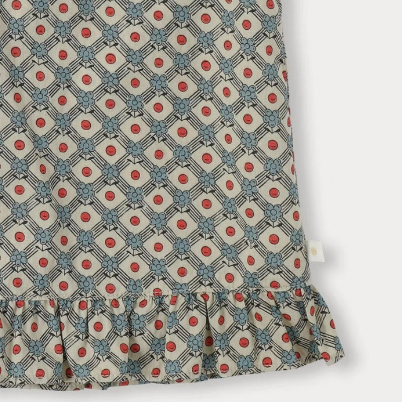 Matching Set – Cómodo y con estampado de margaritas: bombacho, falda y blusa