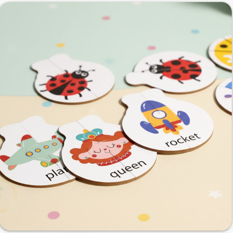 Wooden Letter Matching Game – Aprendizaje y juego – Rompecabezas del alfabeto