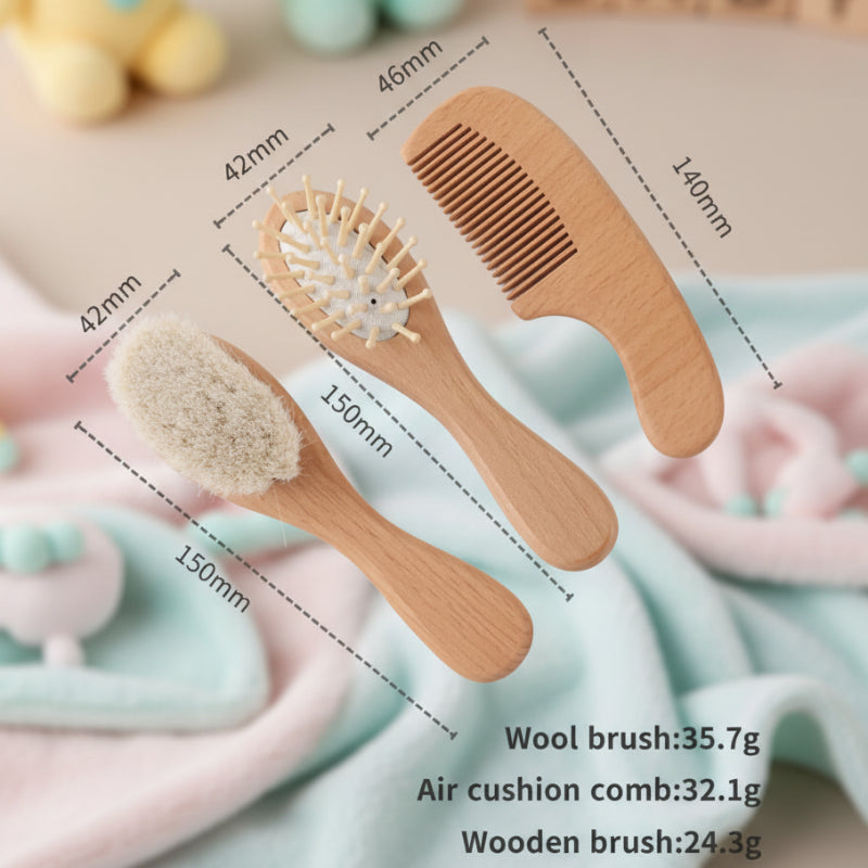 Personalized Hairbrush – Suave y único: set personalizado de cepillos para el cabello del bebé