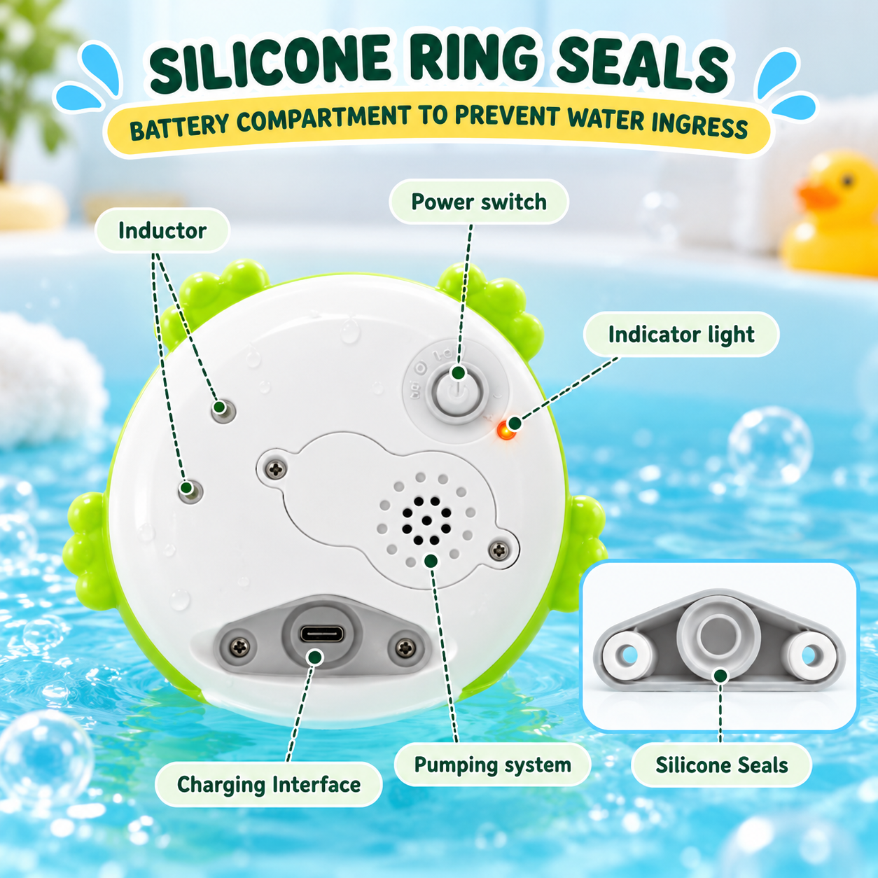 FrogSplash – Alegre e interactivo – Fuente de agua automática