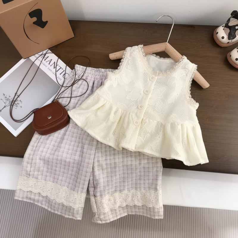 Sleeveless Tops & Pants – Suave y elegante: conjunto de ropa de verano para niños
